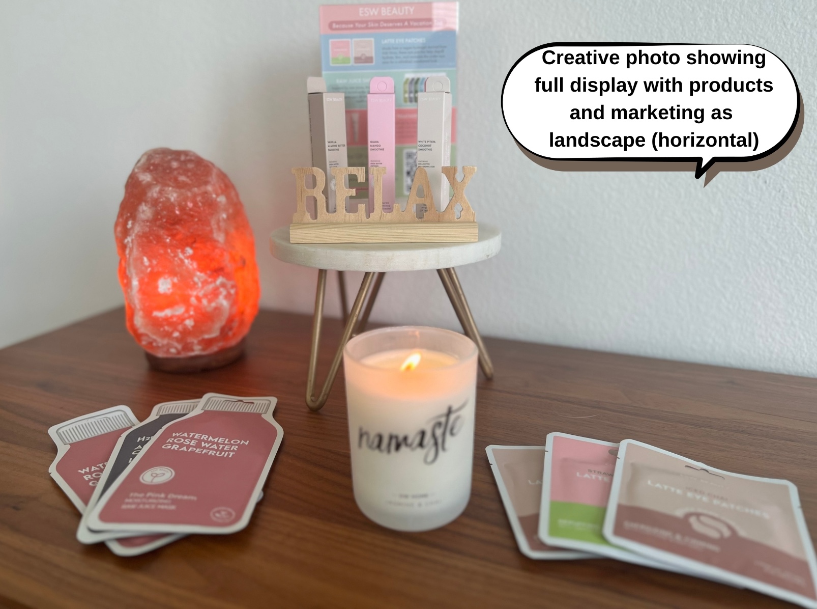 Example of product display in landscape orientation